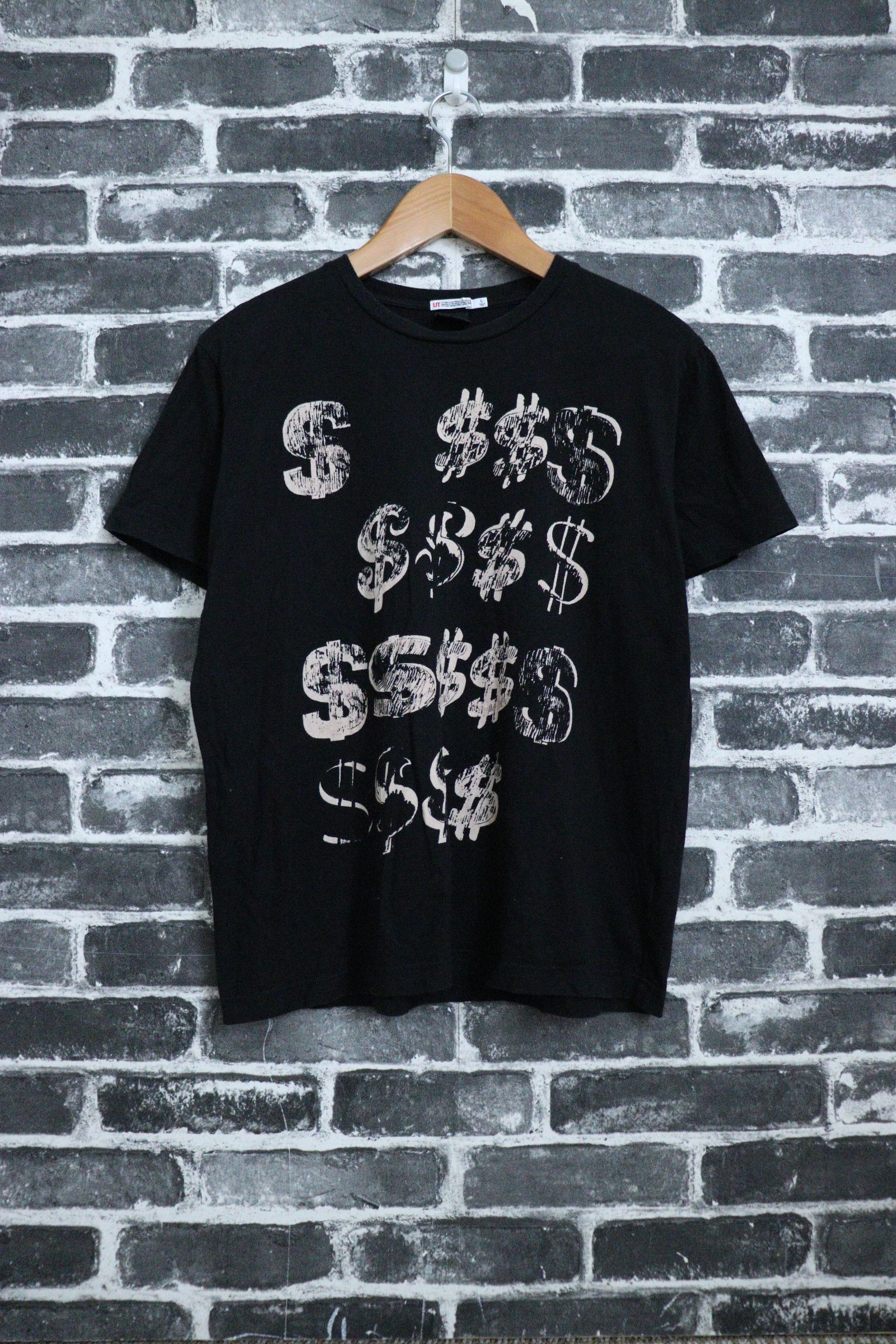Uniqlo Andy Warhol T Shirt Black Dollar Sign Pop Art 80s T Shirt Artist Street Wear Fa Hoodie, Sweatshirt | FlexRushtees.com