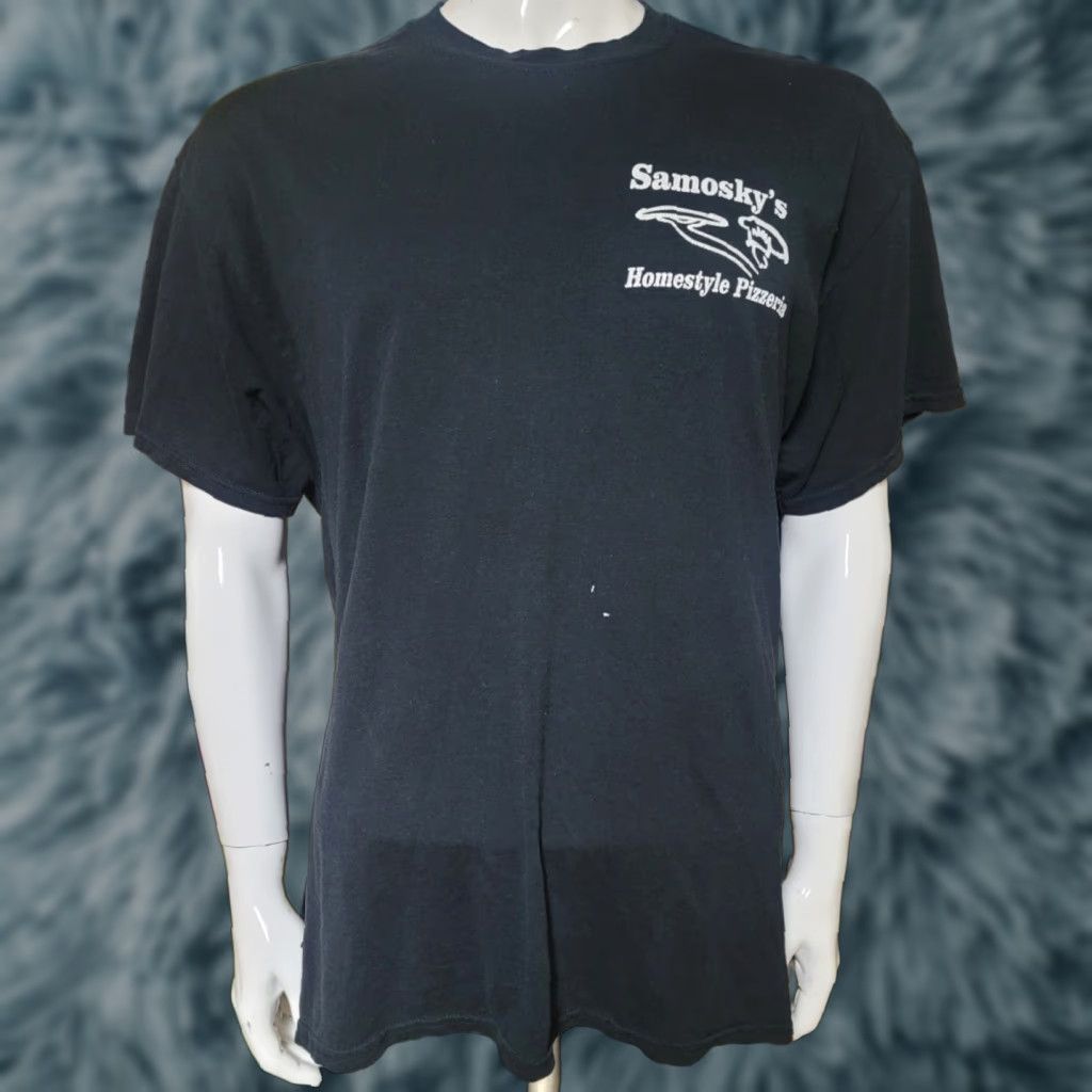 Gildan Samosky S Pizzeria T Shirt Xl Black Gildan Men Short Sleeve Crew Neck Graphic Tee Food Valley Hoodie, Sweatshirt