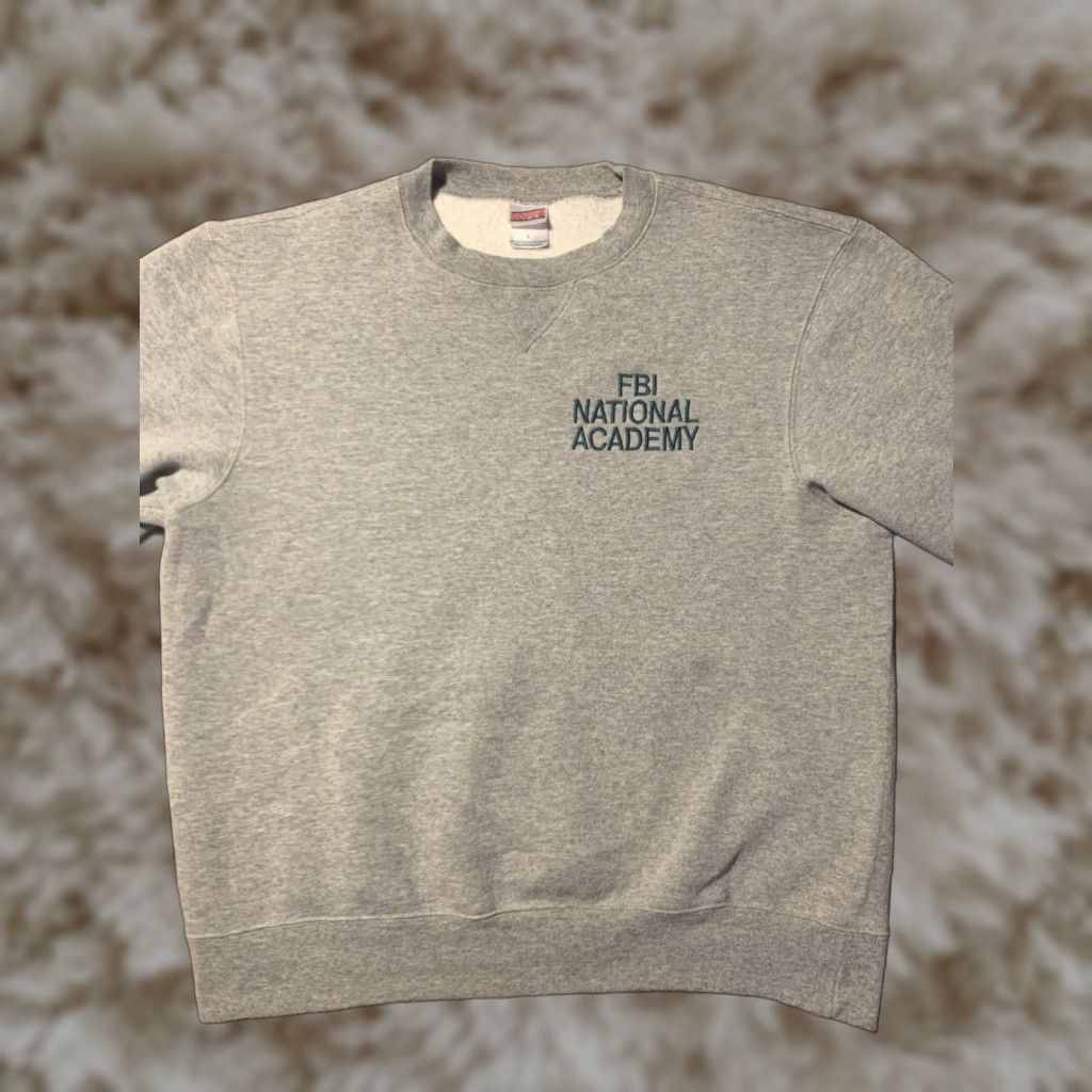 Soffe Vintage Fbi National Academy Gray Crewneck Sweatshirt Mens Large Jumper