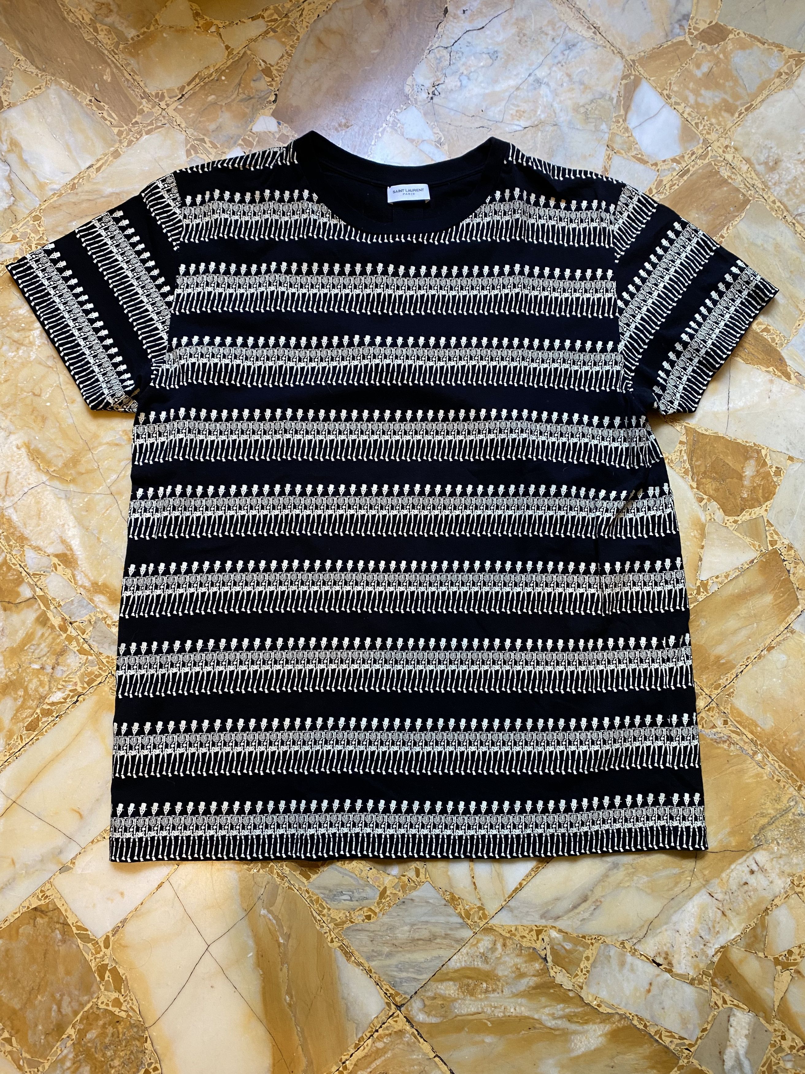 Laurent Paris Saint Laurent Hedi Slimane Skeleton T Shirt