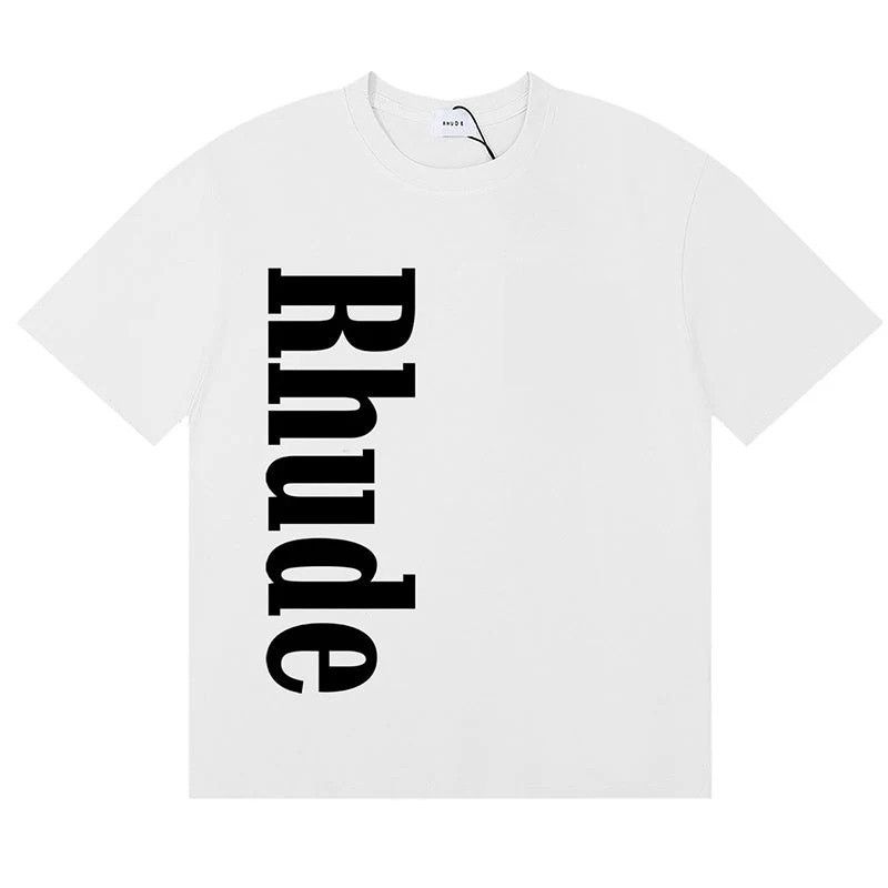 New Rhude Side Logo Cream Tee Sz Medium Hoodie, Sweatshirt | FlexRushtees.com