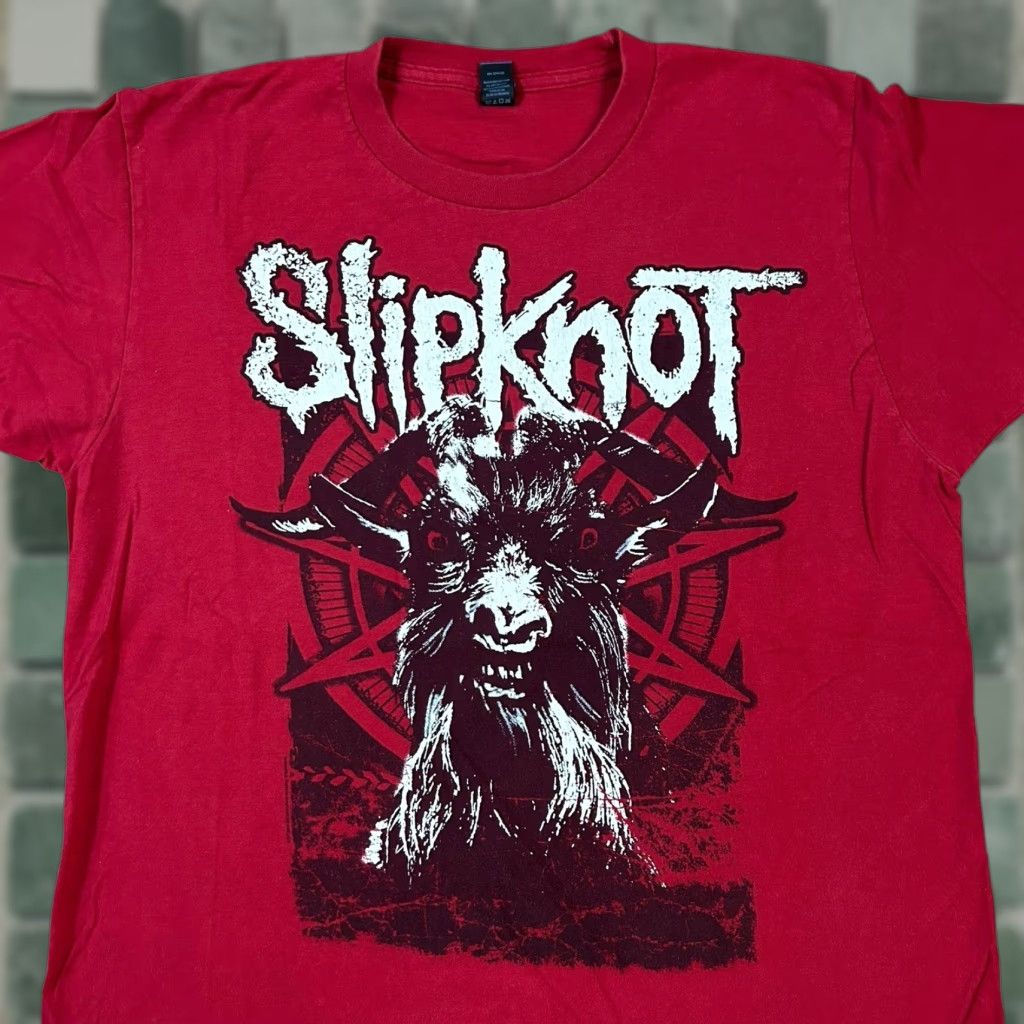 Tultex Y2k Slipknot Iowa Goat Mens L Red T Shirt Music Heavy Metal Short Sleeve Cotton Tultex Brand