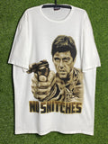 Vintage Scarface No Snitches 90s Movie T Shirt