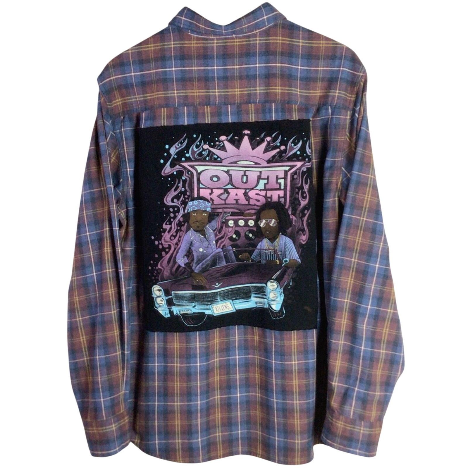 Weatherproof Reworked Outkast Hiphop Rap Big Boi Flannel Blue Large T-Shirts, Hoodie, Sweatshirt | AU16VibeMintTees.com