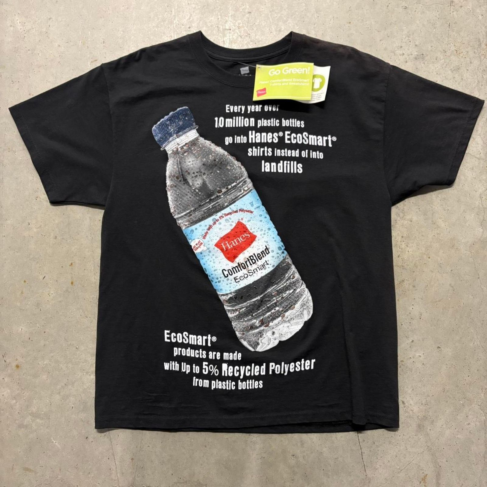 Crazy Nwt Vintage Y2k Hanes Ecosmart Water Bottle T Shirt