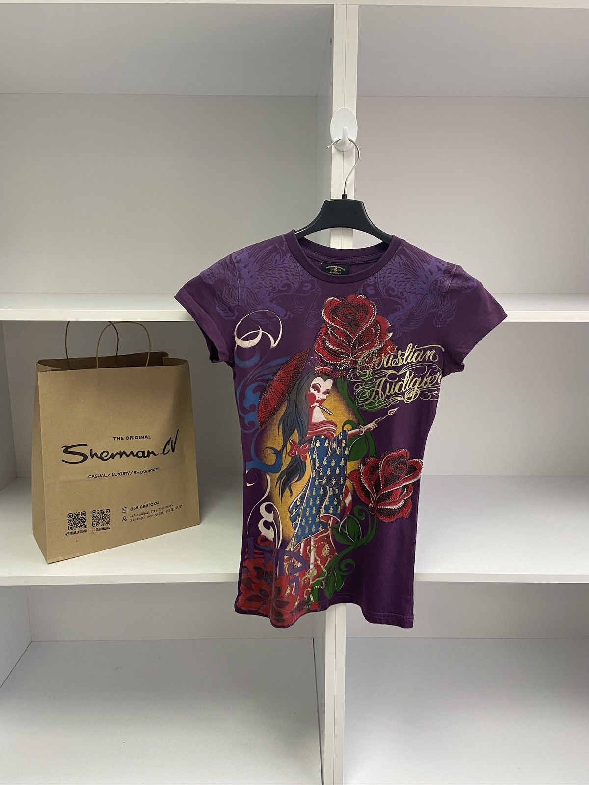Ed Hardy X Vintage Vintage Christian Audigier T Shirt Los Angeles Big Logo Hoodie, Sweatshirt | FlexRushtees.com