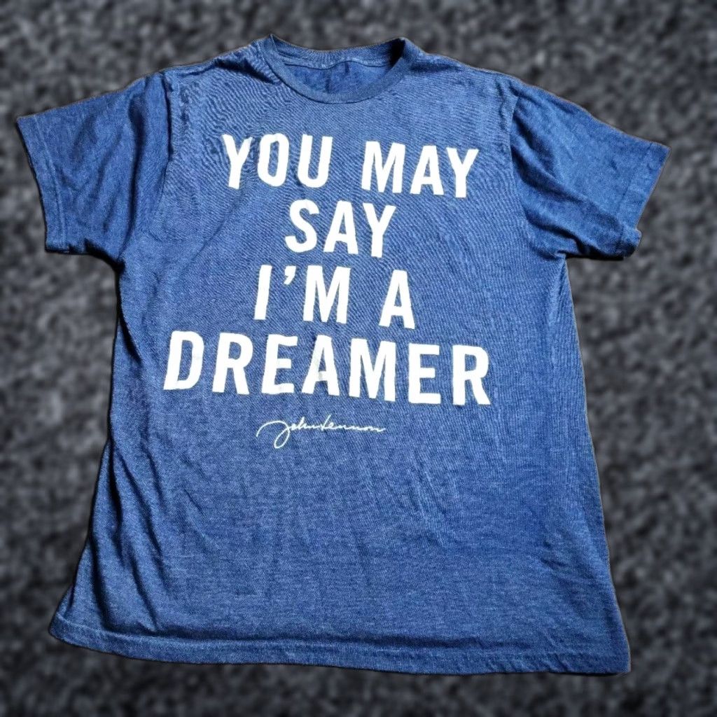 Vintage Zion Mens S Blue John Lennon You May Say I M A Dreamer Imagine T Shirt 60s 70s Music
