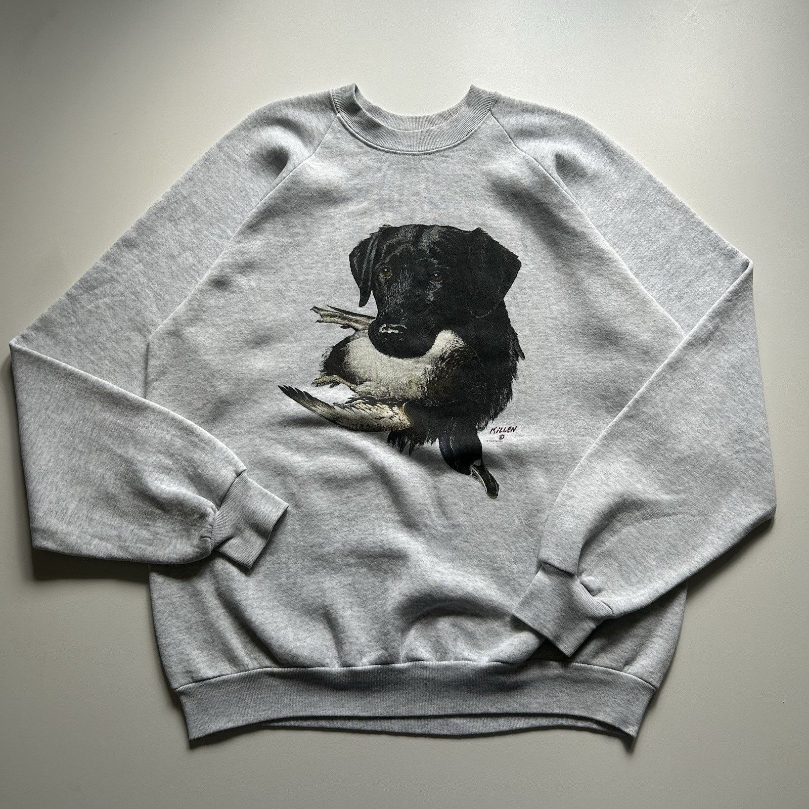 Vintage Dog Animal Art Crewneck Xl 90s Fruit Of The Loom T-Shirts, Hoodie, Sweatshirt | FlexRushtees.com