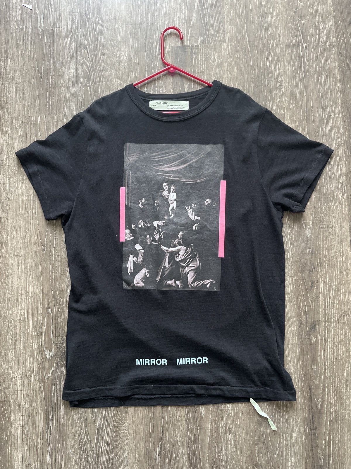 White Off White Caravaggio Tee Black Medium Hoodie, Sweatshirt | FlexRushtees.com