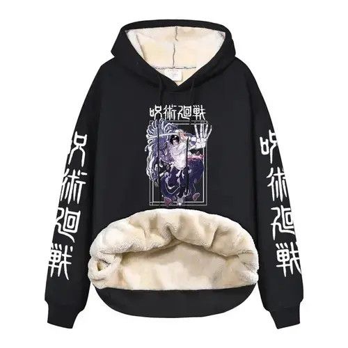 Vintage Gojo Satoru Warm Hoodie Winter Jujutsu Kaisen