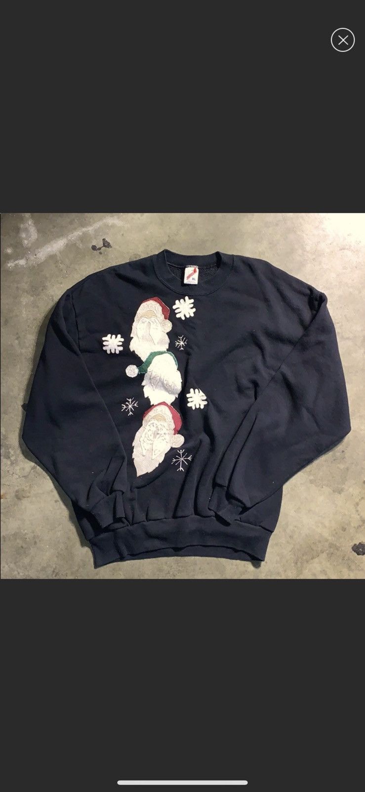 Vintage Made In Usa Jerzees Crewneck Santa Xmas Pullover
