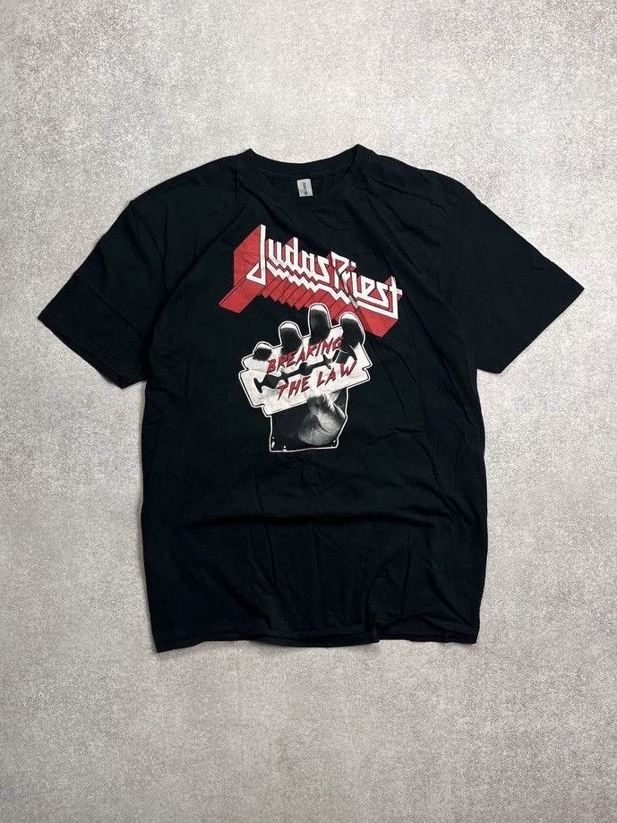 Judas Priest X Vintage Vintage Judas Priest Breaking The Law Promo Boxy T Shirt Xxl Hoodie, Sweatshirt | FlexRushtees.com