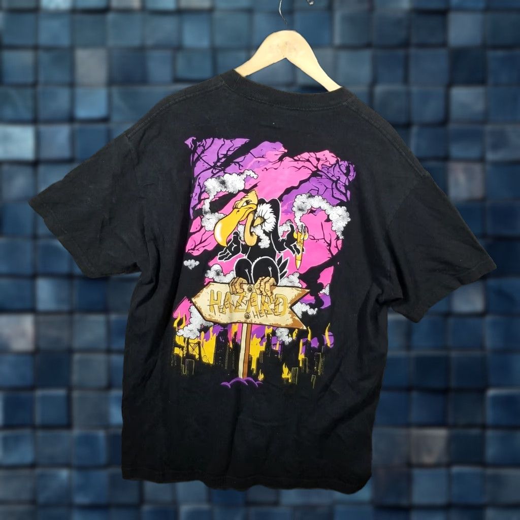 J Brand Vintage Teenage Brand T Shirt Mens Large Black Short Sleeve Crew Neck Logo Psychedelic 2000s