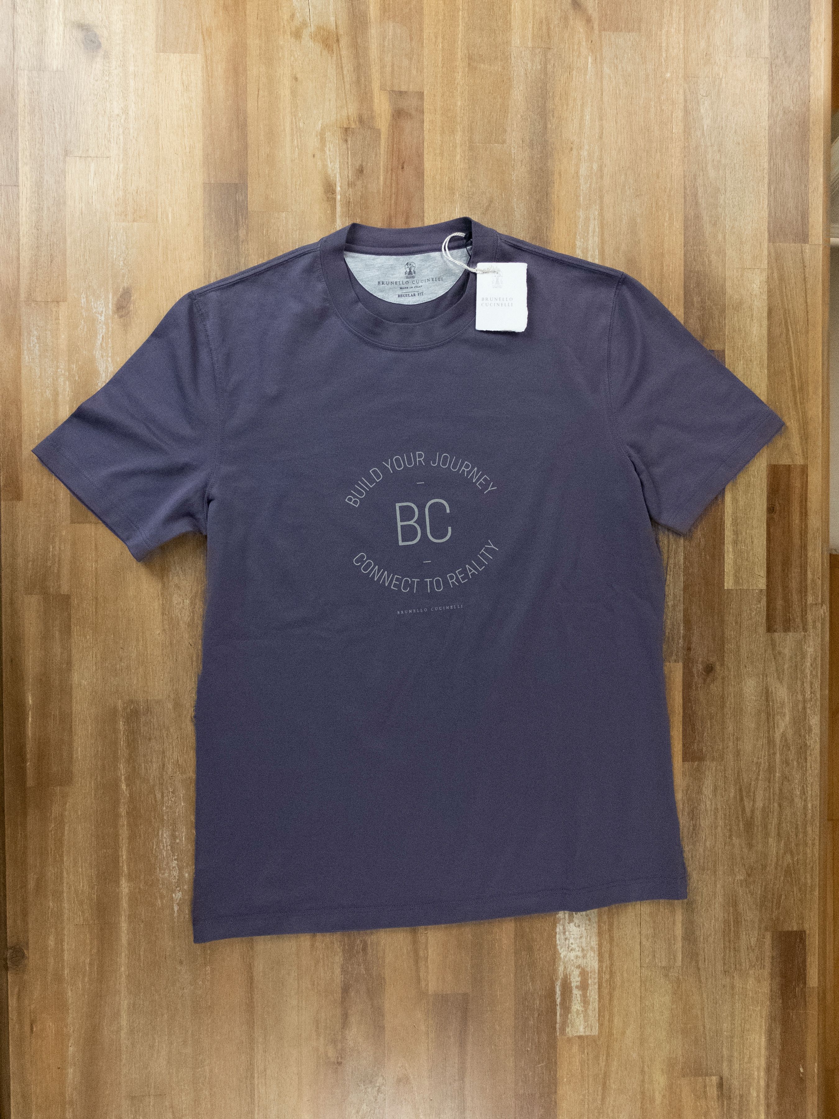Cucinelli Brunello Cucinelli Purple Regular Fit Slogan T Shirt Small Hoodie, Sweatshirt | FlexRushtees.com