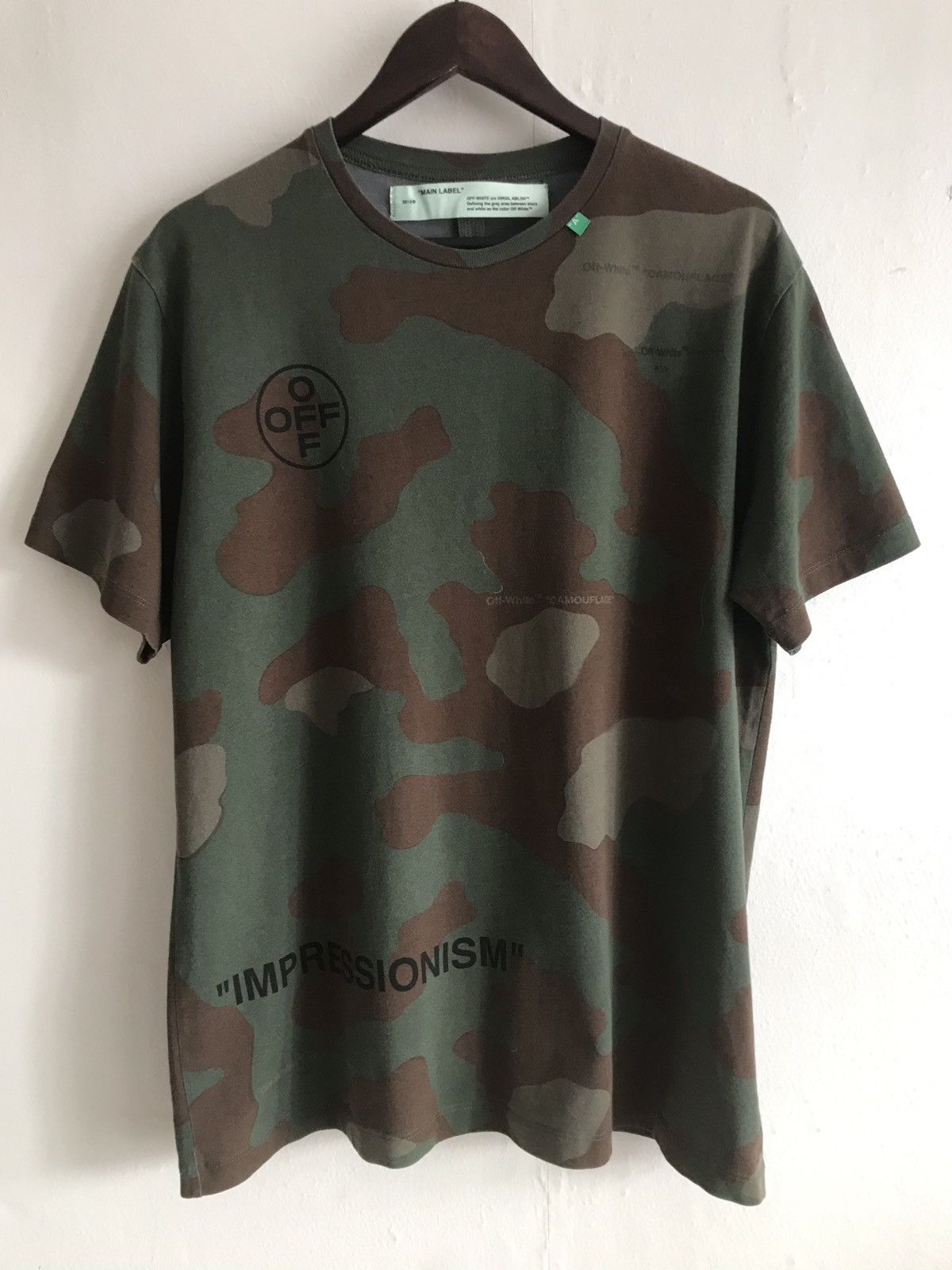 Virgil Abloh Oversized Off White Stencil Tee Impressionism Camo T Shirt Hoodie, Sweatshirt | FlexRushtees.com