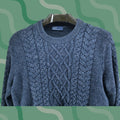 Vintage Gap Sweater Men Blue Chunky 3d Cable Knit Crewneck Fisherman Sweatshirt Pullover Regular