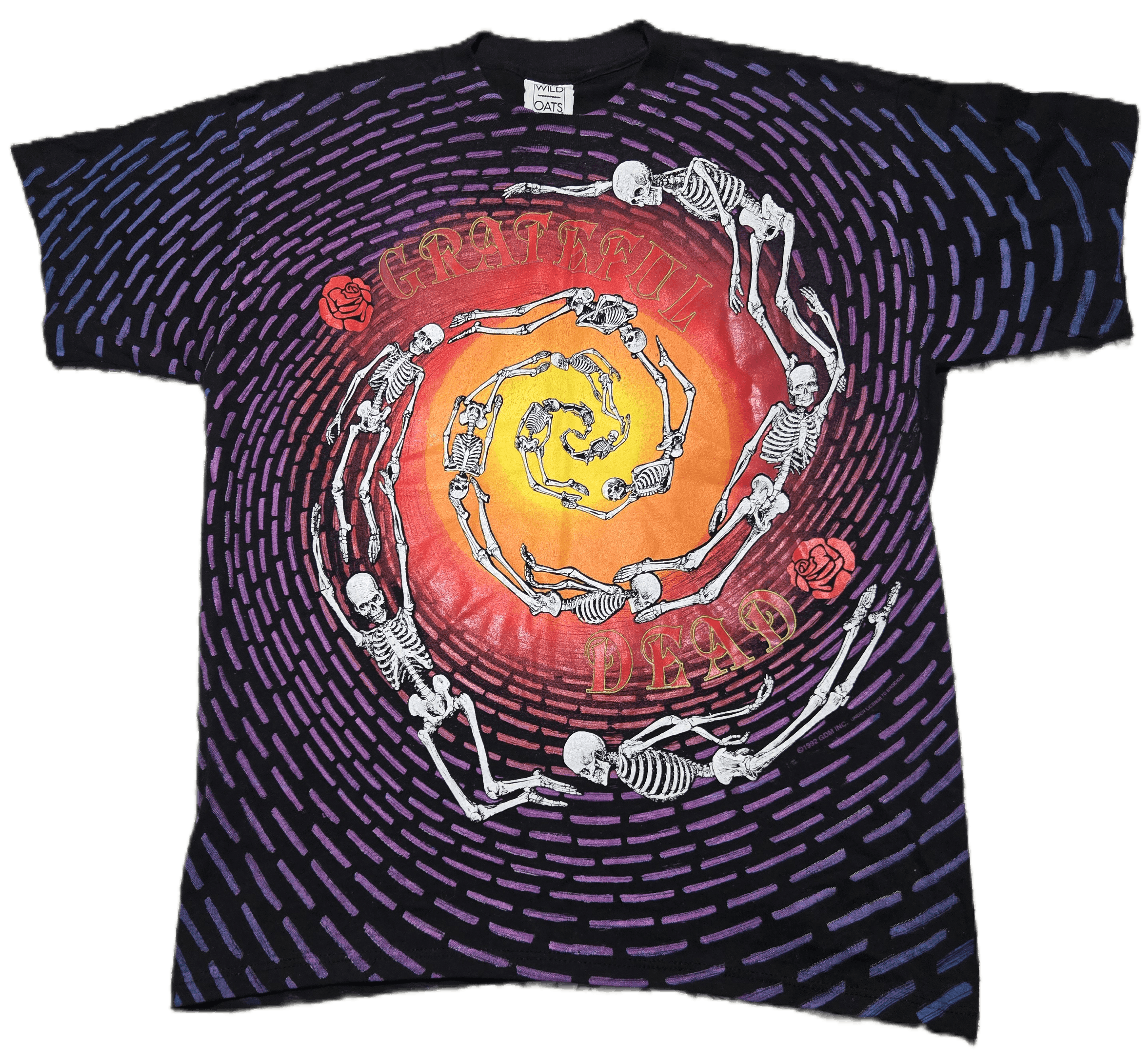 Other 1992 Grateful Dead Spiral Skeletons Aop Wild Oats L T-Shirts, Hoodie, Sweatshirt | FlexRushtees.com