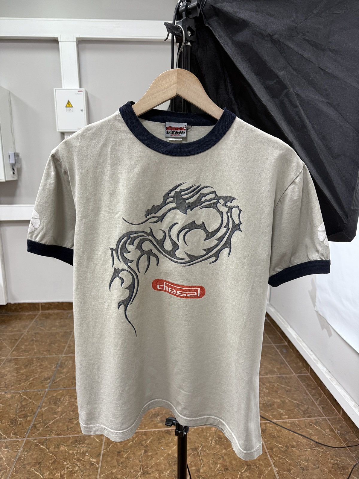 Vintage 90s Diesel Dragon Japan T Shirt Retro Rare Y2k Hoodie, Sweatshirt | FlexRushtees.com