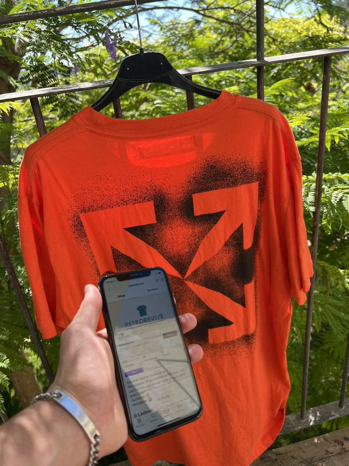 White Off White Stencil Tee Orange Hoodie, Sweatshirt | FlexRushtees.com