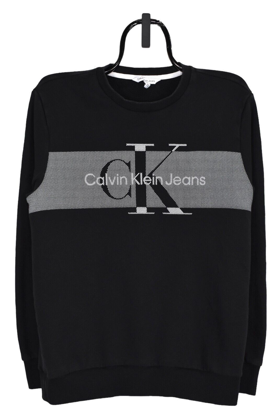 Klein Modern Calvin Klein Sweatshirt M Black Graphic Crewneck T-Shirts, Hoodie | FlexRushtees.com