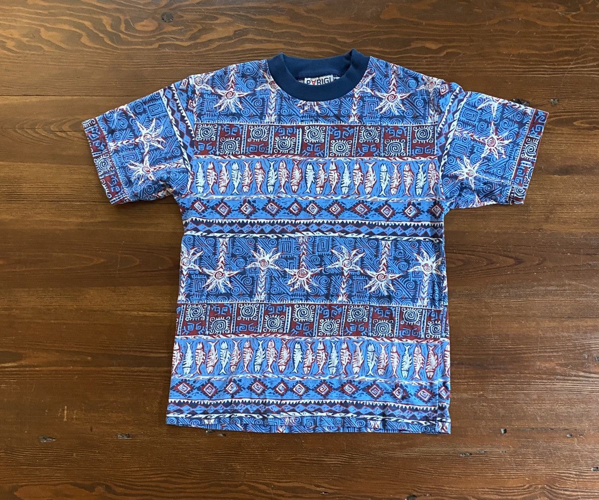 Vintage 90 S Parigi Tropical All Over Tee