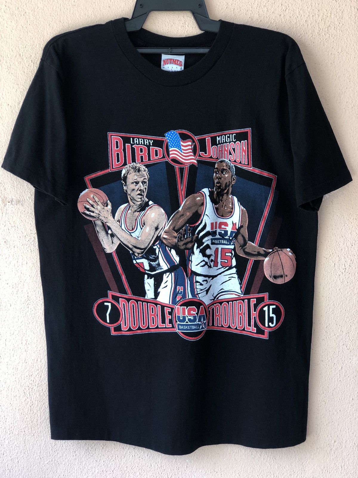 Nba Vintage 90s Magic Johnson Larry Bird Usa Basketball Tee Hoodie, Sweatshirt | FlexRushtees.com