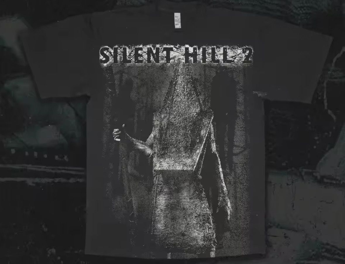 Japanese Brand Street Horror Game Retro Silent Hill 2 Heavyweight T Shirt
