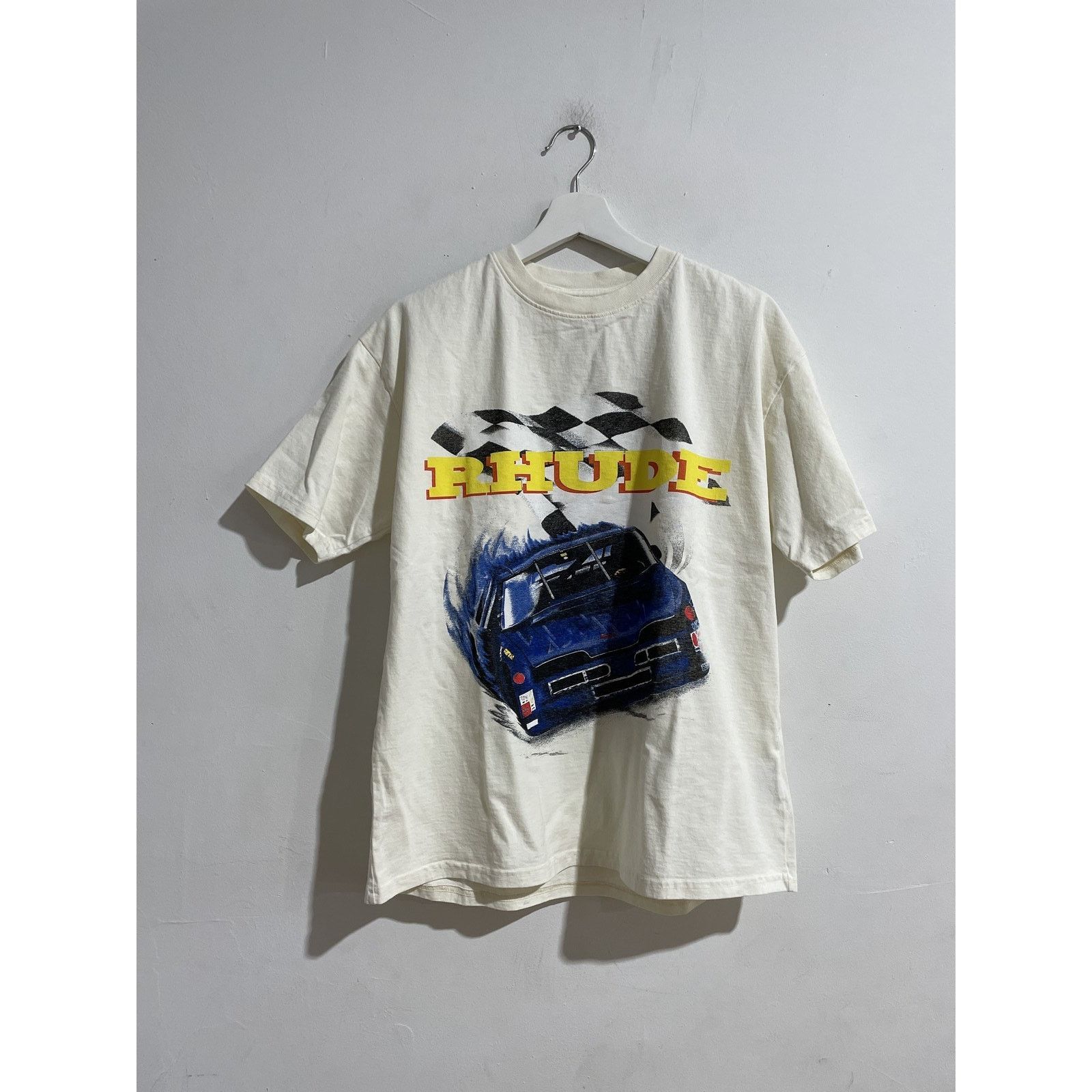 Rhude Nascar White Tee Size Xs New Hoodie, Sweatshirt | FlexRushtees.com