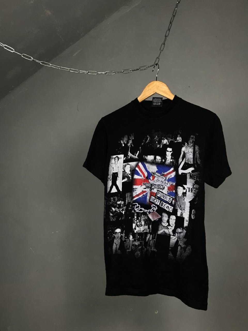 Sex Pistols Vintage Rock Band Overprinted Tee Hoodie, Sweatshirt | FlexRushtees.com