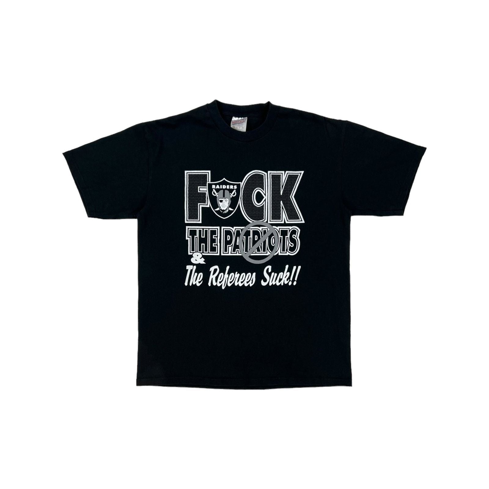 Vintage Y2k Oakland Raiders Fuck The Patriots Tuck Rule Tee