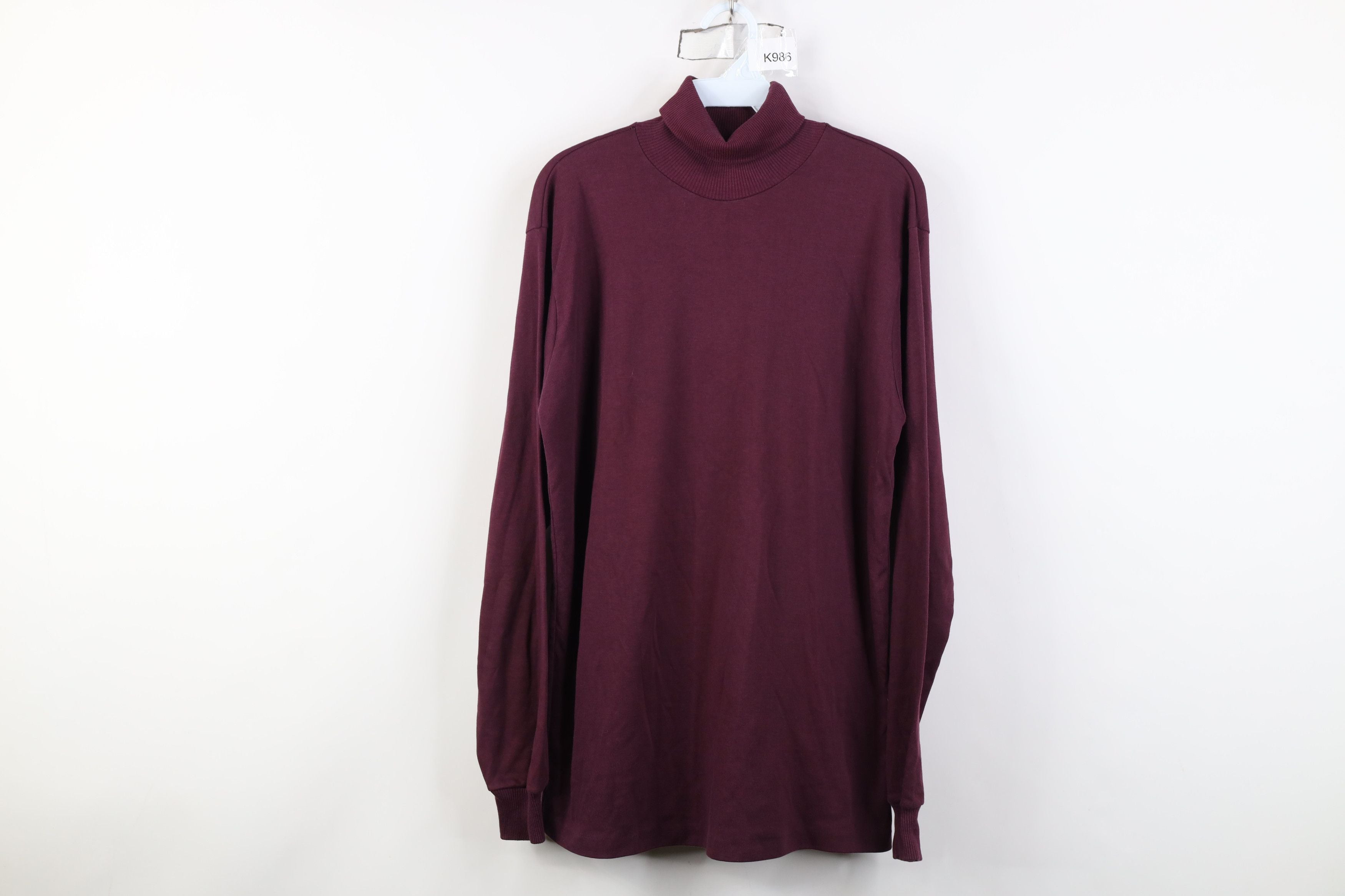 Vintage 60s 70s Streetwear Lon Knit Turtleneck T Shirt Usa
