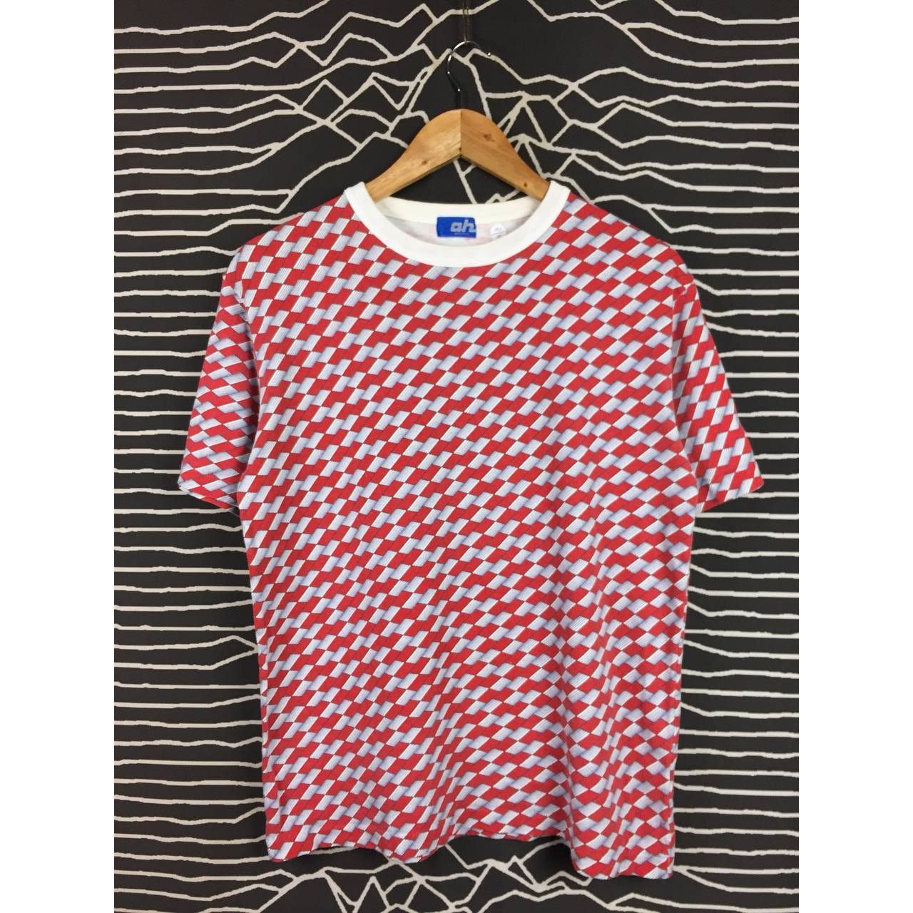 Vtg Abahouse Trippy Woven Design All Over Print Tee