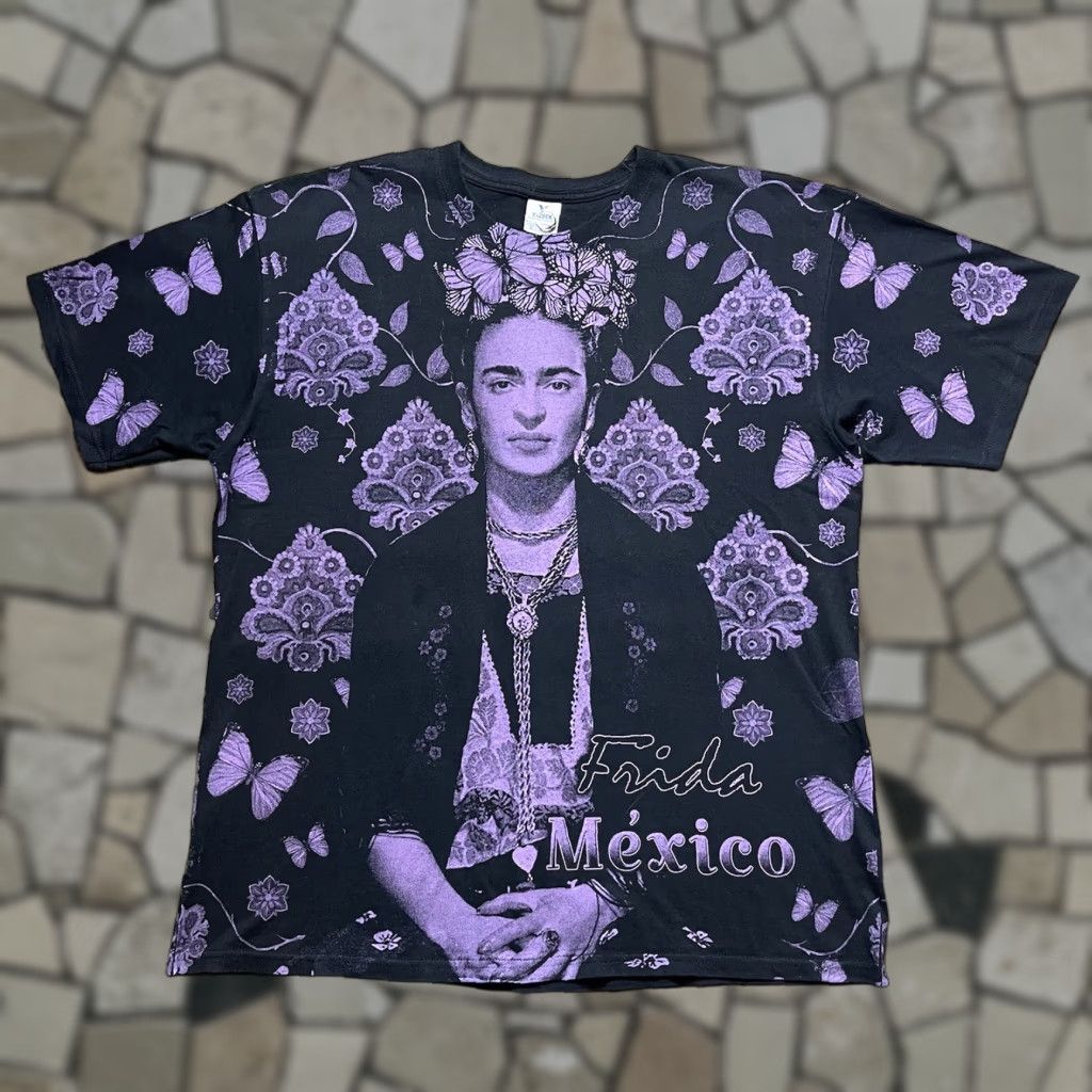 Gloverall Vintage Frida Kahlo All Over Print Shirt Mexico Artist Butterflies Art Tee Shirt Aop Xl Bl Hoodie, Sweatshirt