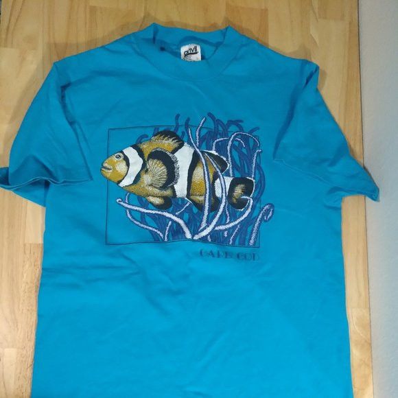 Vintage 90s Clownfish Cape Cod Ocean Fish T Shirt