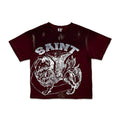 Saint Vanity Griffin Tee Distressed Dirty Washed Burgundy Hoodie, Sweatshirt | FlexRushtees.com