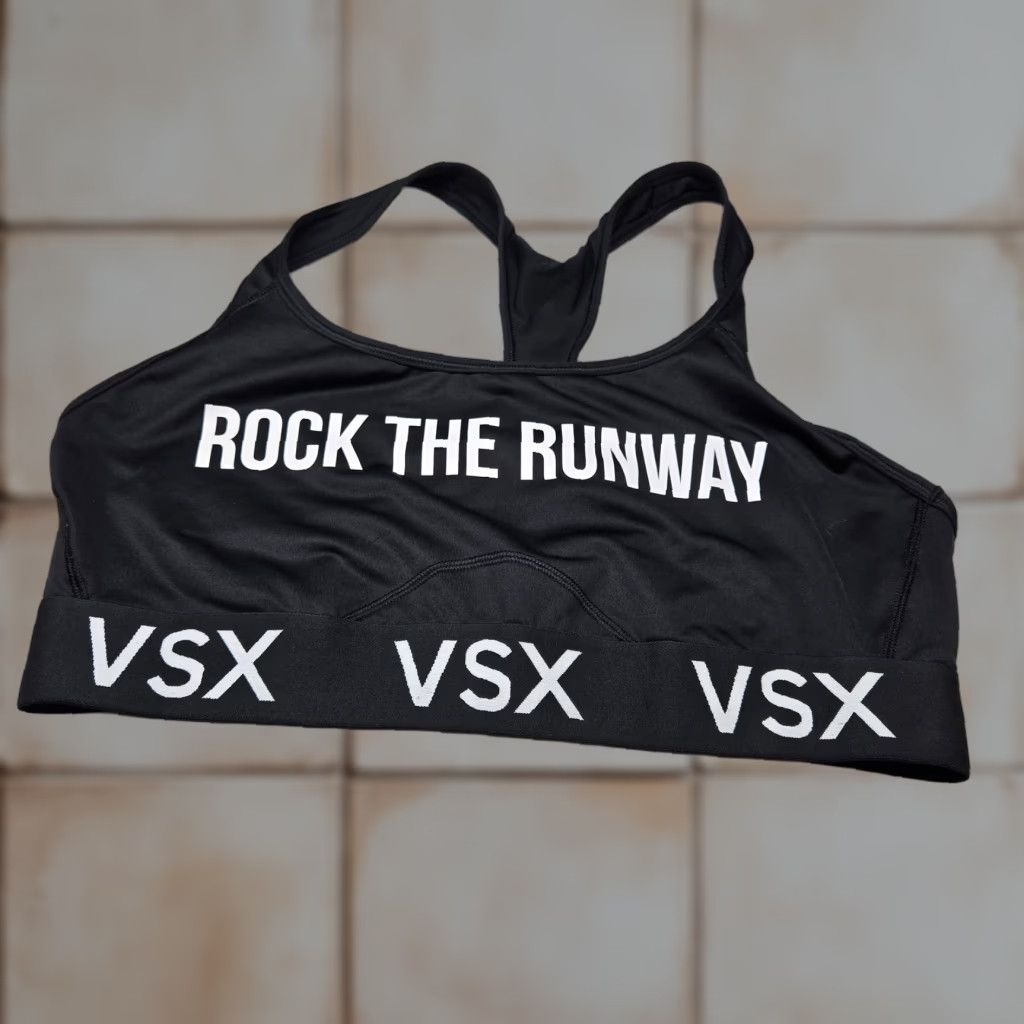 S Secret Victoria S Secret Sports Bra Xl Black Rock The Runway Wireless Racerback Shirt Wom Hoodie, Sweatshirt