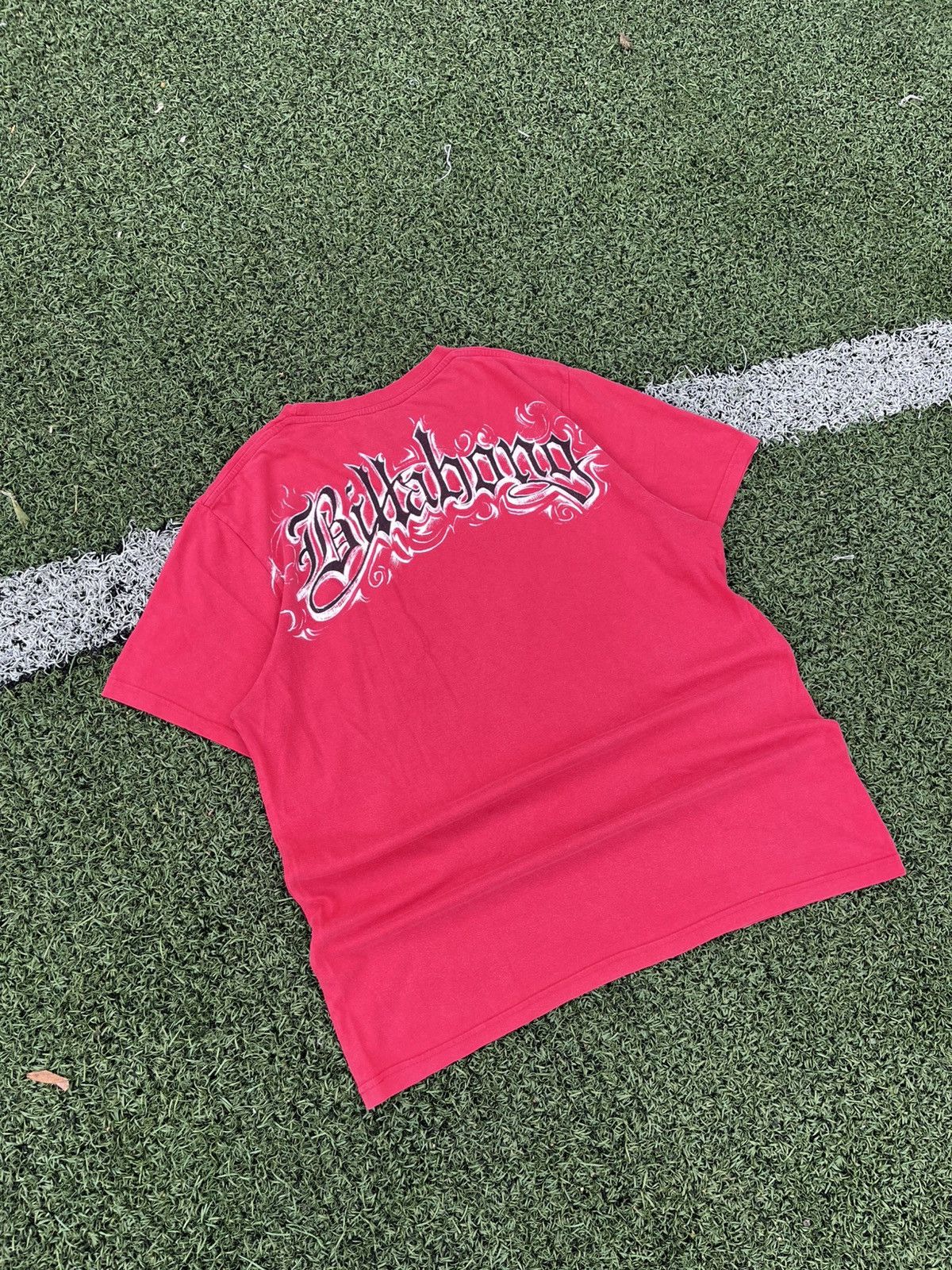 Billabong Y2k Red Tee Tribal Logo Double Sided