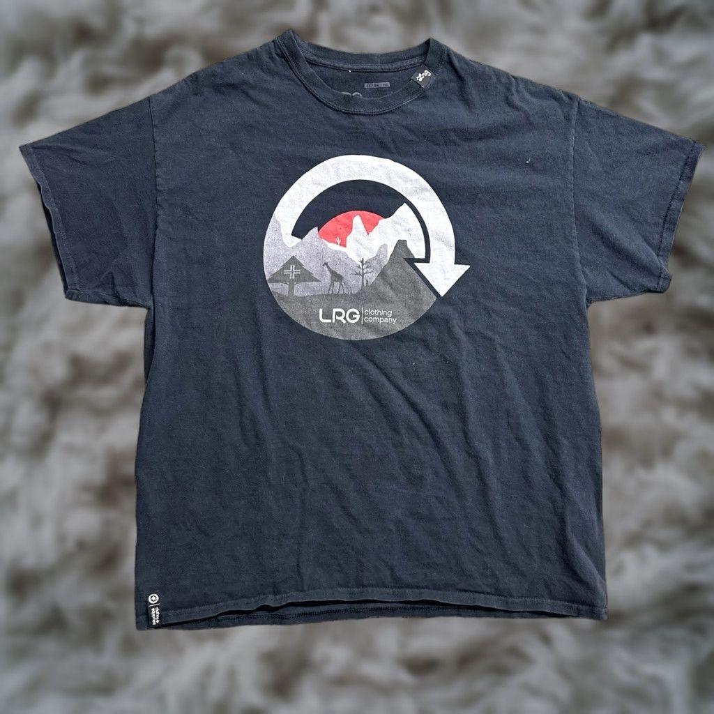 Vintage Lrg T Shirt Black Xl Men Crew Neck Graphic Print Logo Tree Animal 2000s Y2k Limited