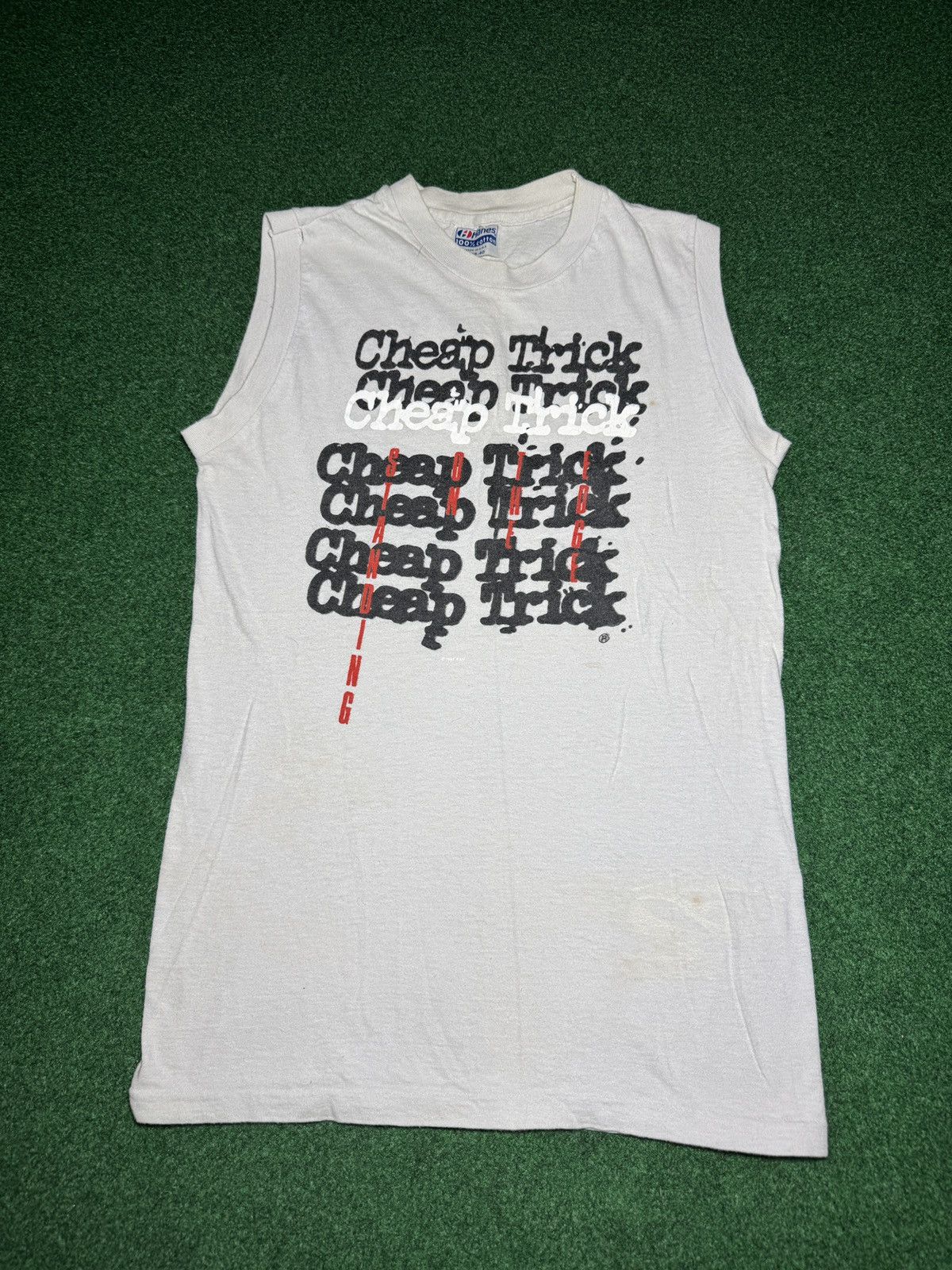 Vintage Vtg 80s Cheap Trick Standing On The Edge Sleeveless Tank Top
