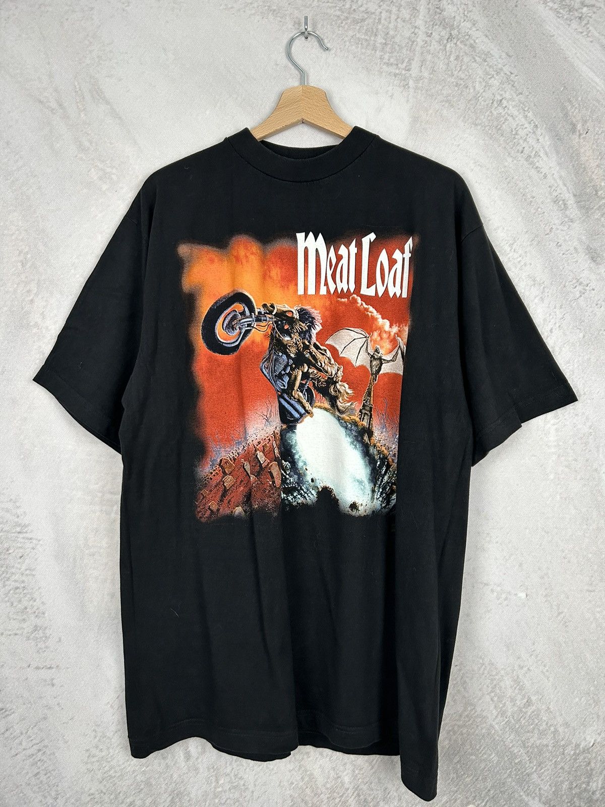 Band Tees Vintage Meat Loaf 90s Tour Graphic Tee Rock Band Rare Hype Hoodie, Sweatshirt | FlexRushtees.com