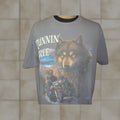 Vintage 90s 3d Emblem Runnin Free Motorcycle Biker T Shirt Xl Men Gray Short Sleeve Cotton R Hoodie, Sweatshirt