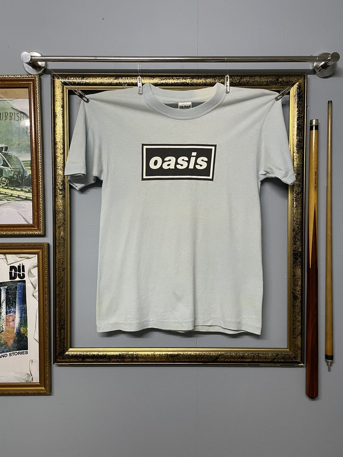 Vintage Late 90s Oasis Bog Logo Definetely Maybe Faded Tee Hoodie, Sweatshirt | FlexRushtees.com
