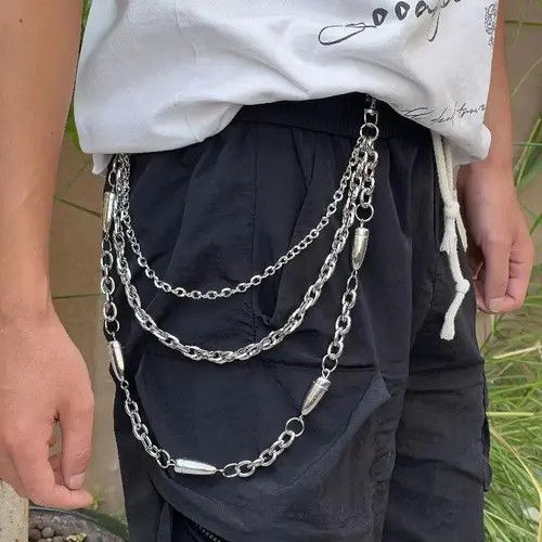 Vibe 3 Layers Punk Long Metal Wallet Belt Chain