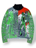 Barcelona 1990s Custo Barcelona Full Print Knit Zip Sweater Love Chat