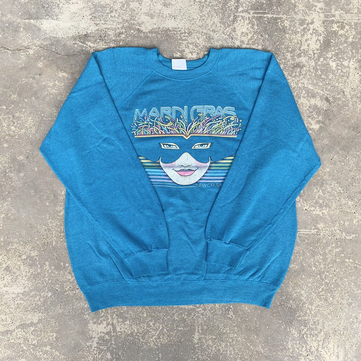 Vintage 80s Hanes Mardi Gras New Orleans Sweatshirt