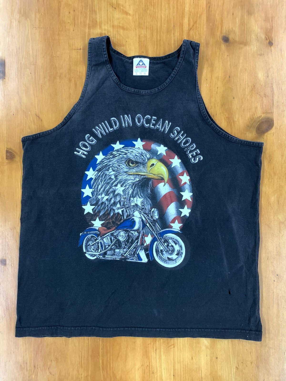 Vintage Motorcycle Hog Wild In Ocean Shores Tee