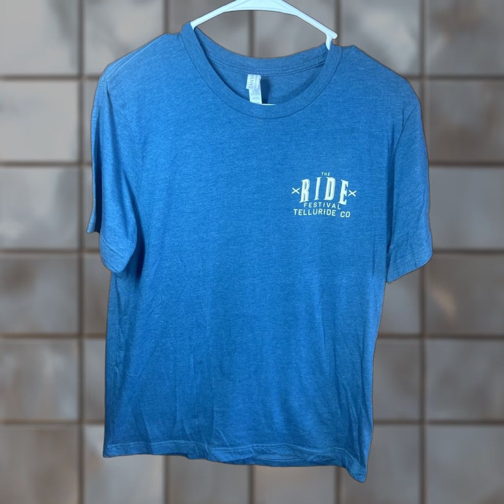 Vintage Ride Telluride 2019 Music Festival Blue T Shirt Canvas Men Large Blues Rhythm Hoodie, Sweatshirt | FlexRushtees.com