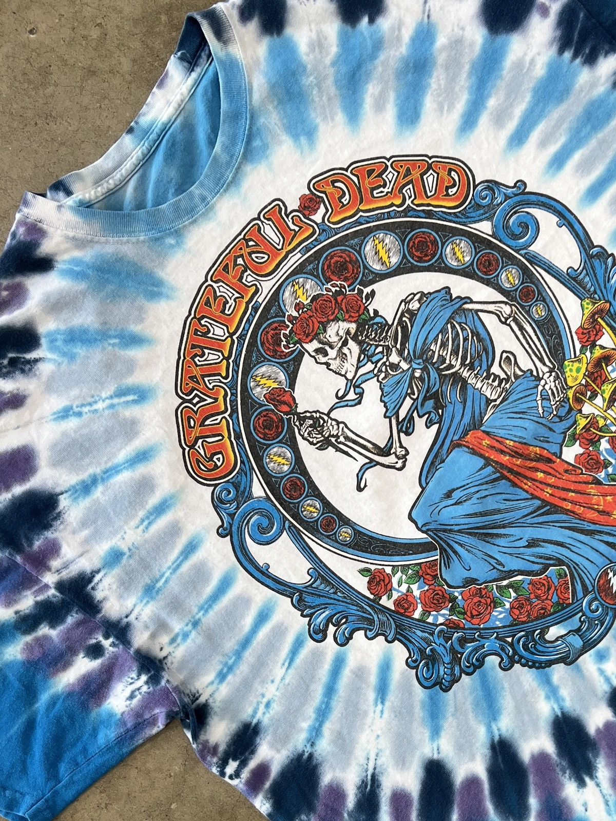Band Tees Grateful Dead Rose Skeleton Tie Dye Tee Xxl