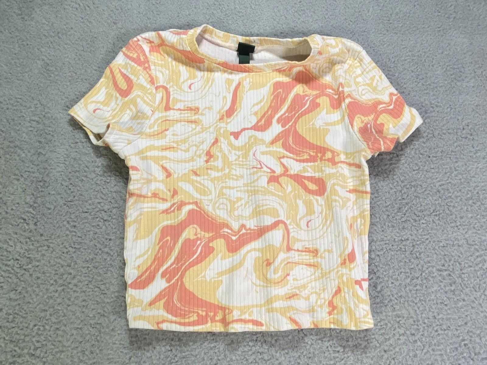 Other Wild Fable Orange White Shirt Junior Medium Trippy Lava