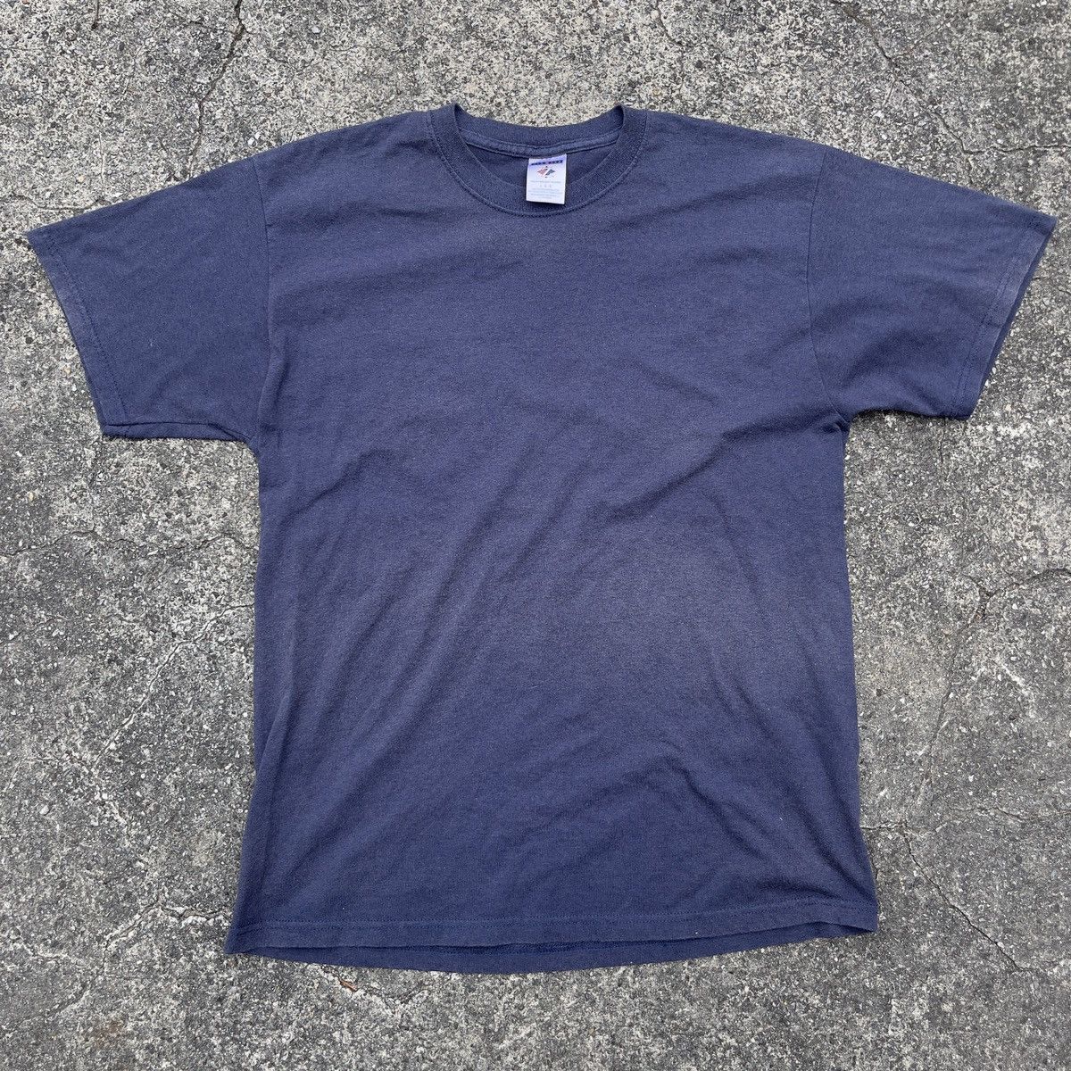 Vintage 90s Jerzees Faded Navy Blank Shirt